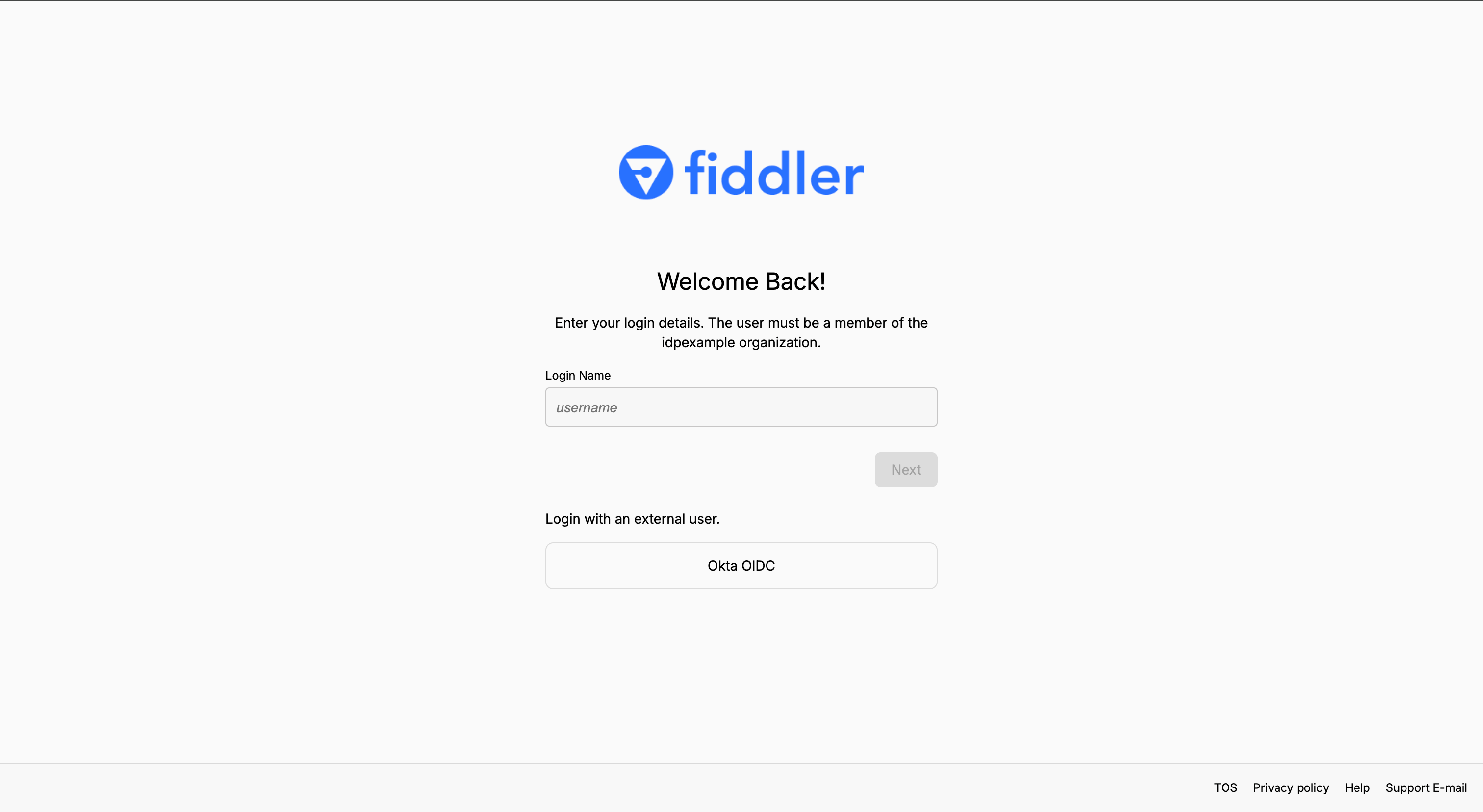 Fiddler application homepage displaying the new SSO login method in addition to the email sign-in form