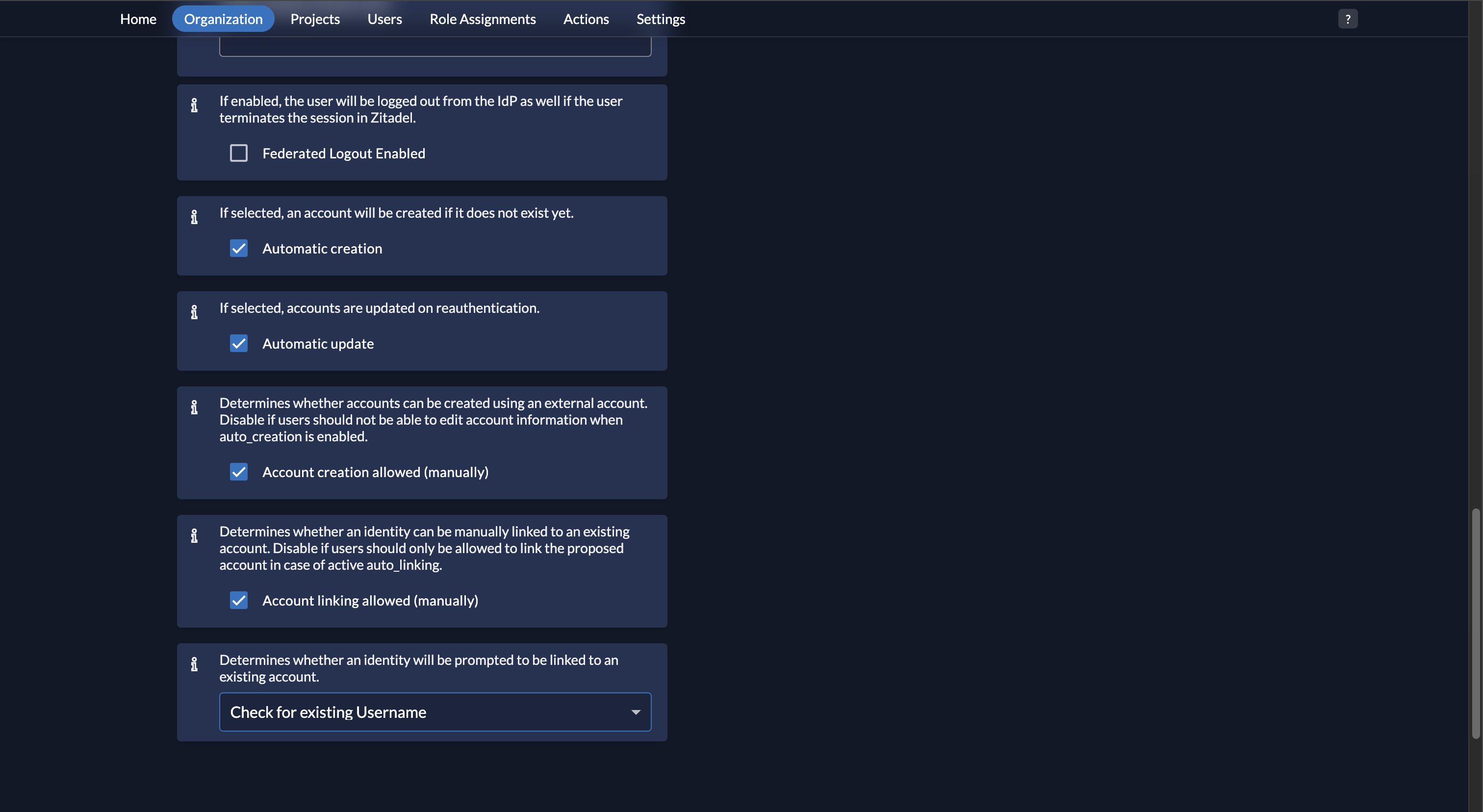 Fiddler AuthN console automatic create/update and check existing username settings