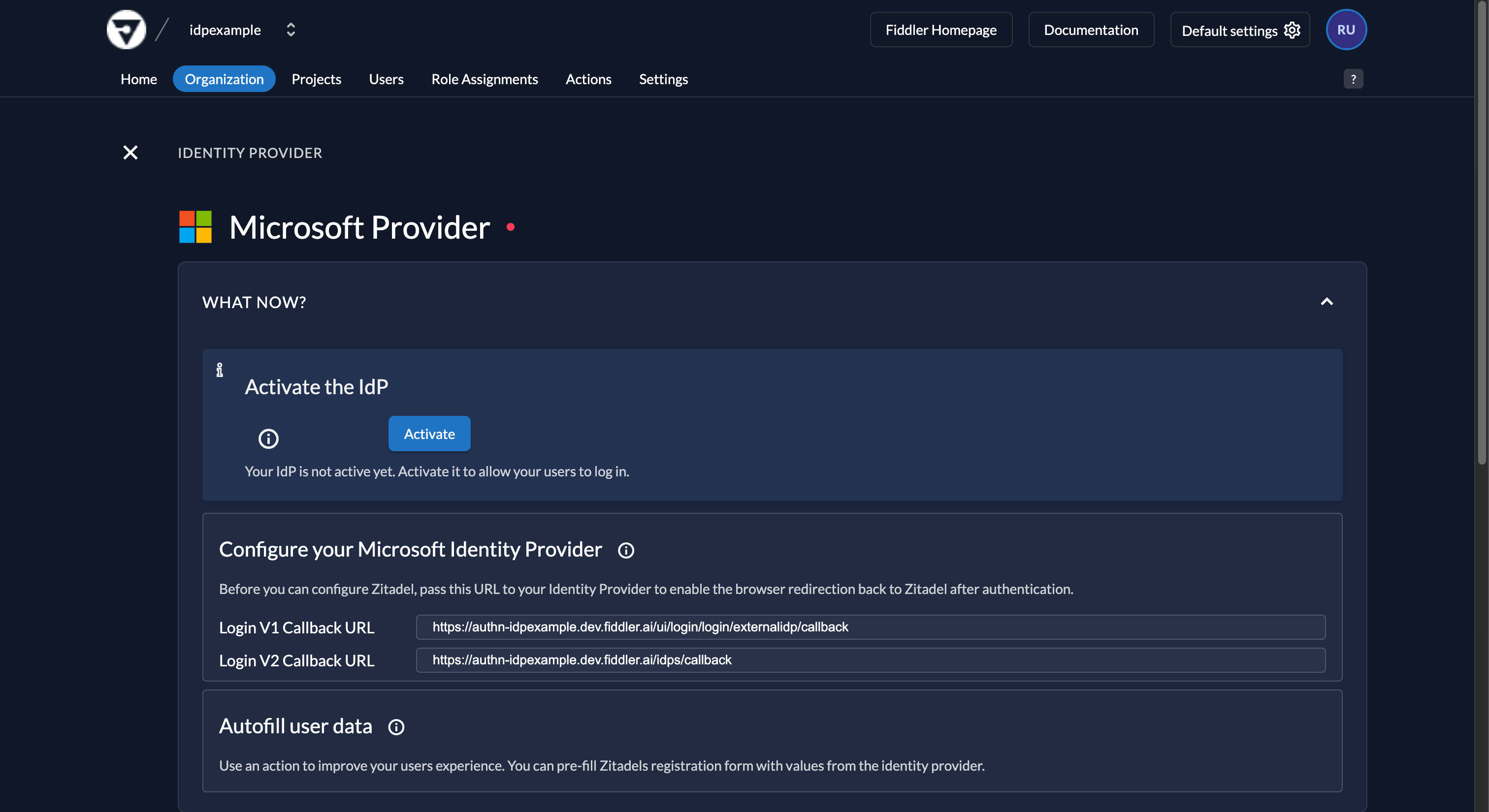 Fiddler AuthN console activate new Microsoft Entra ID IdP