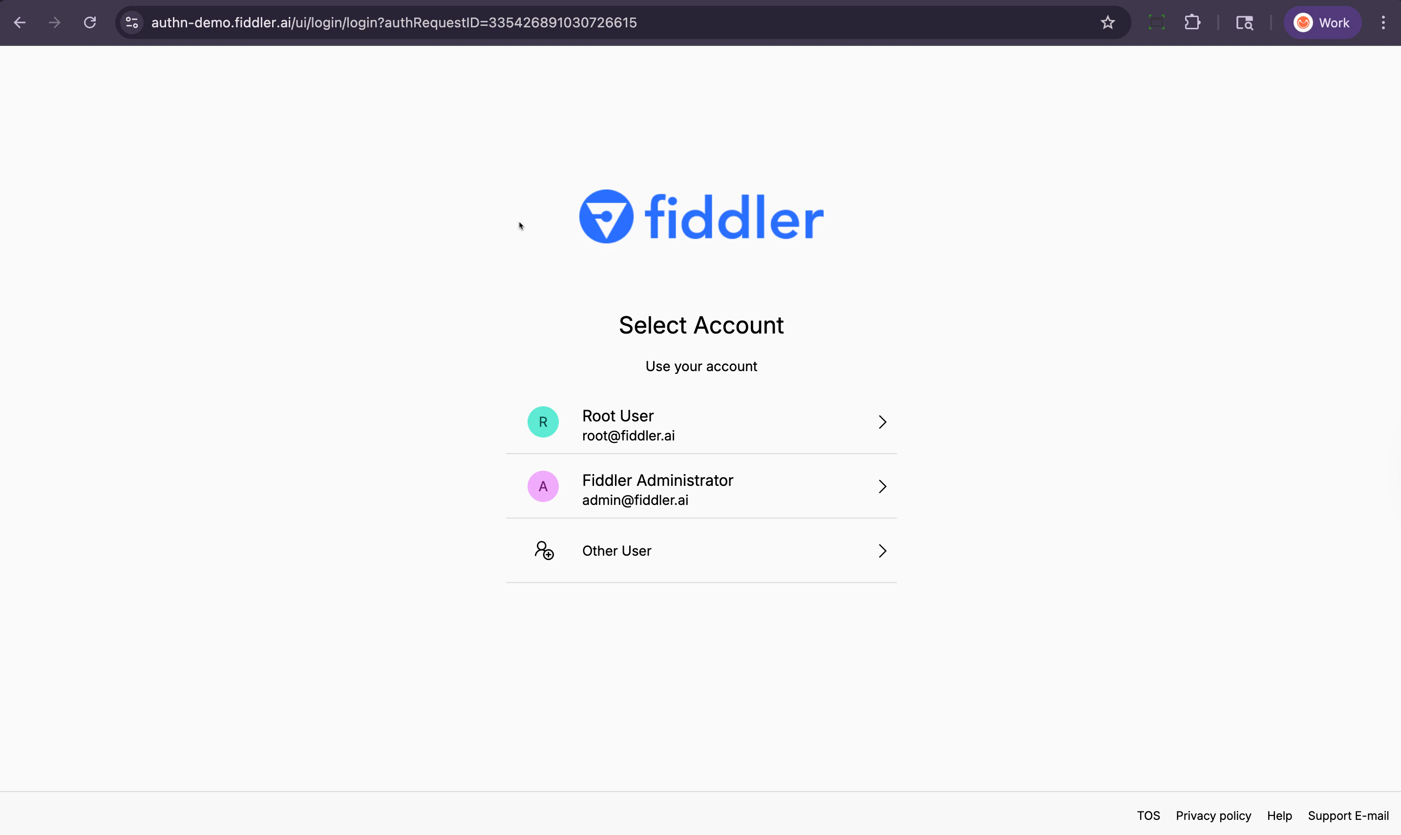 AuthN console login page