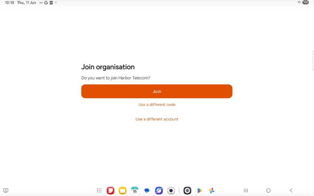 Join organisation confirmation screen