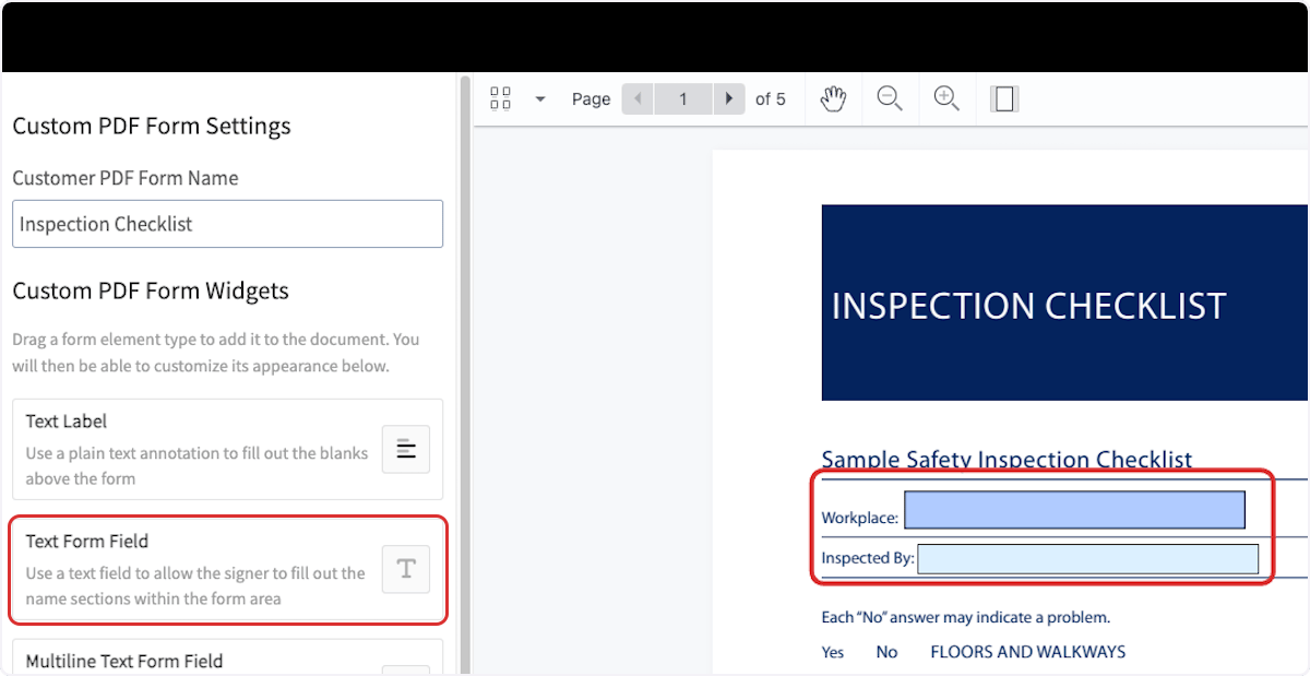 Click on Text Form Field…