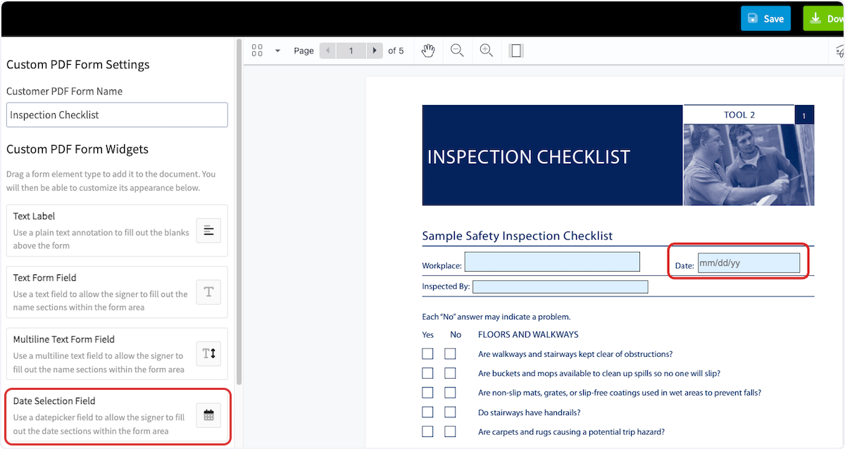 Click on Date Selection Field…