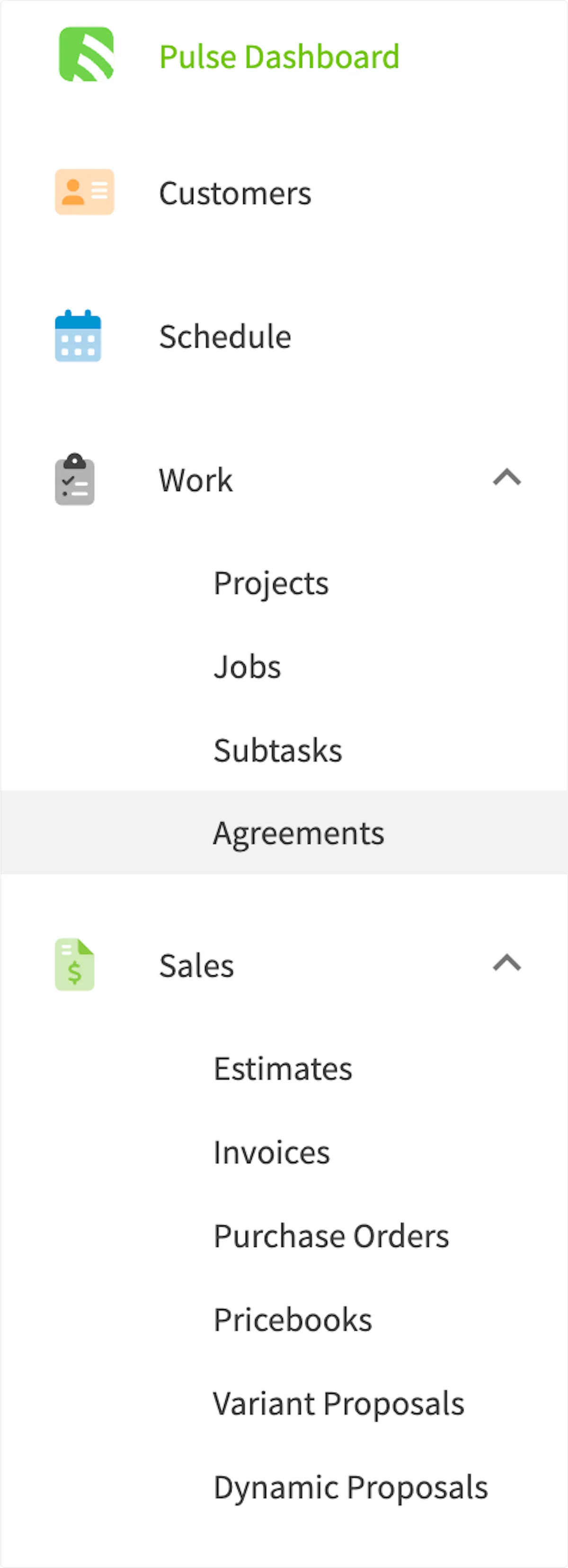 Click on Agreements