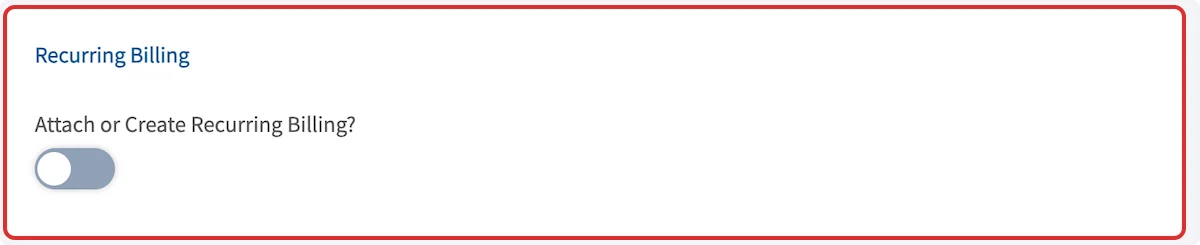 Click on Recurring Billing…