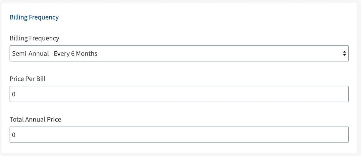 Click on Billing Frequency…