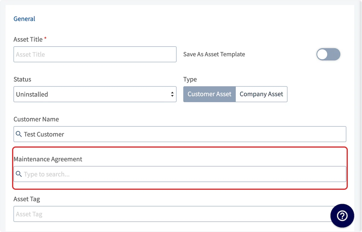 Click on Maintenance Agreement…
