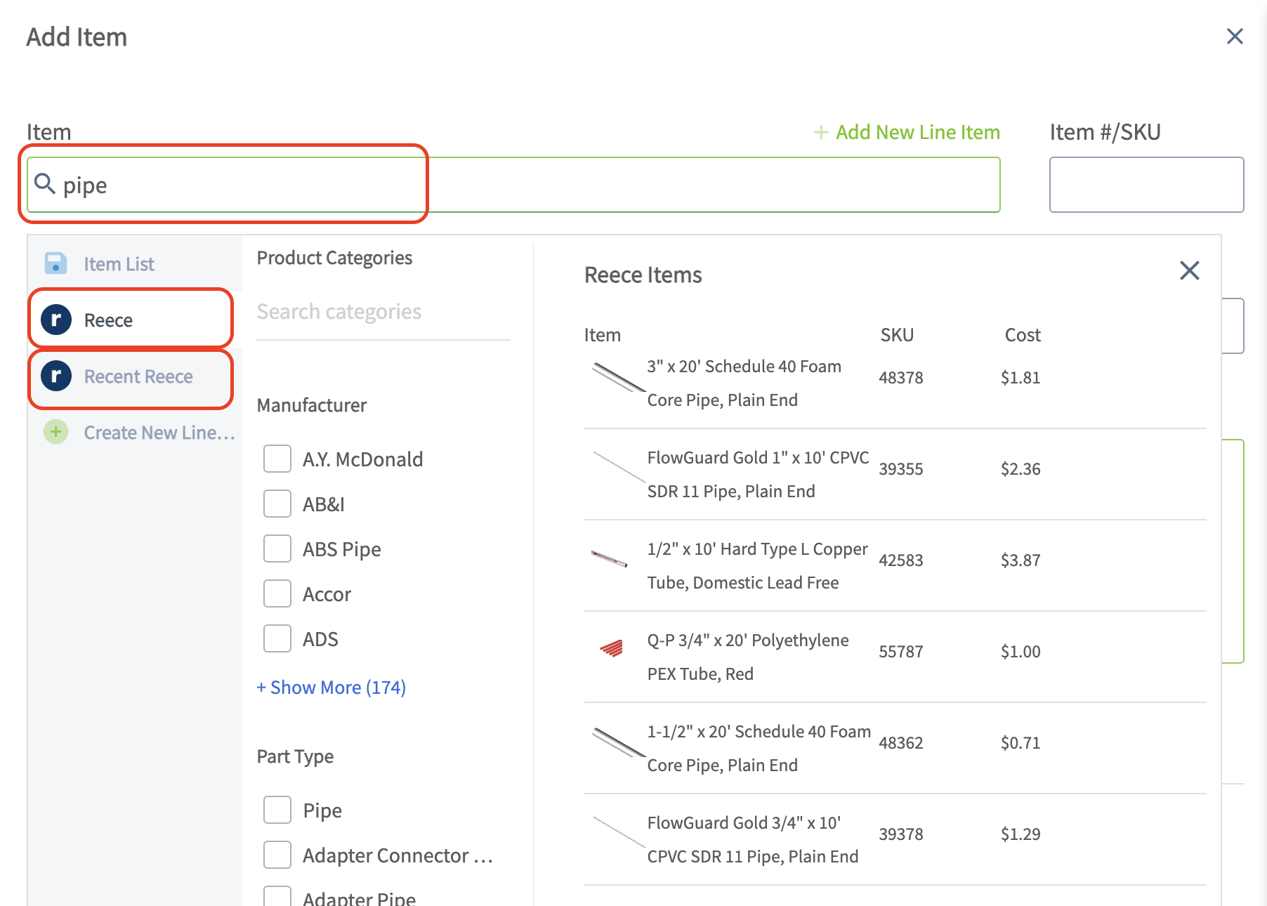 Reece integration setup fields including Reece Customer ID