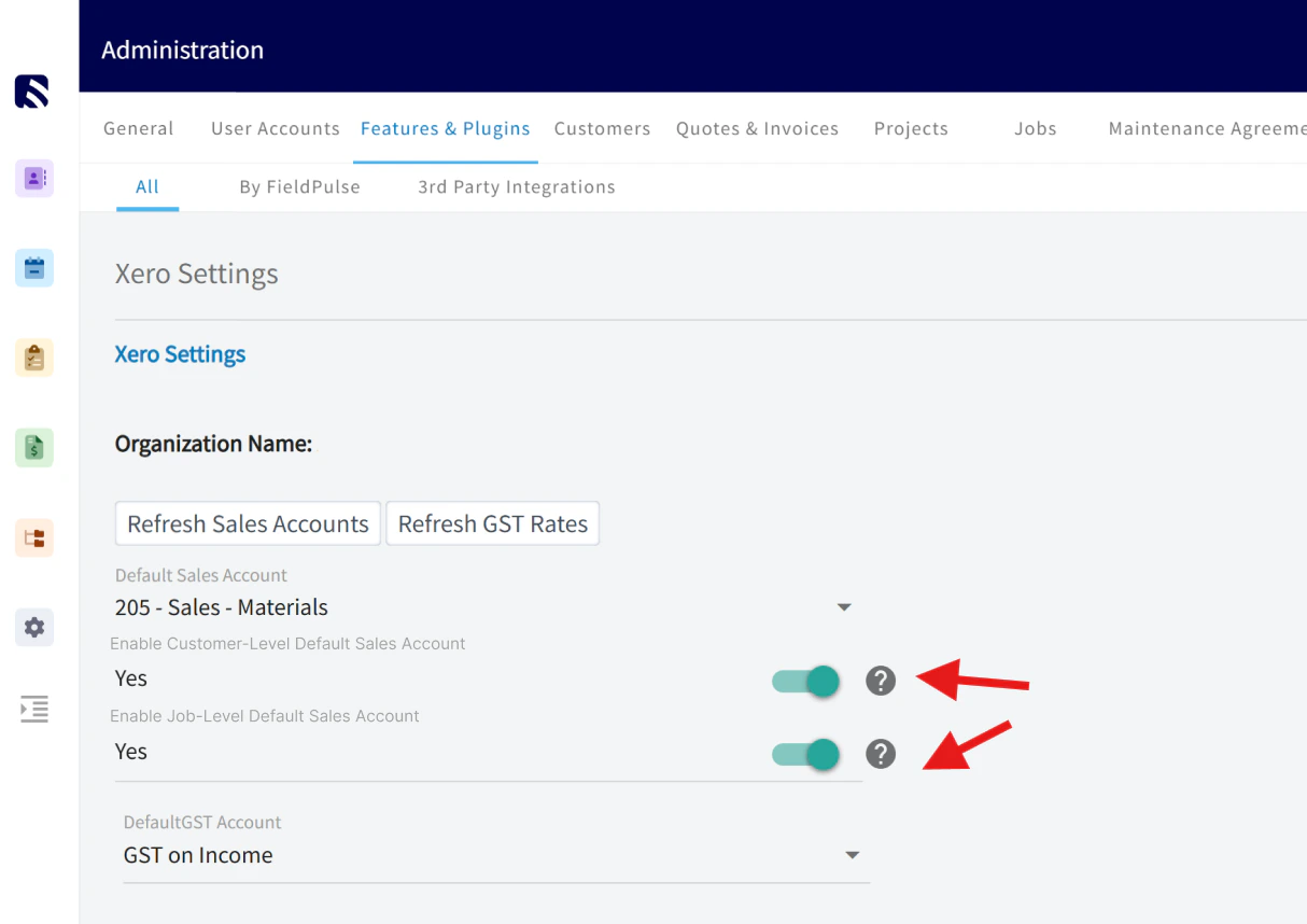 11361621-customer-job-level-default-sales-account-xero-integration screenshot 2