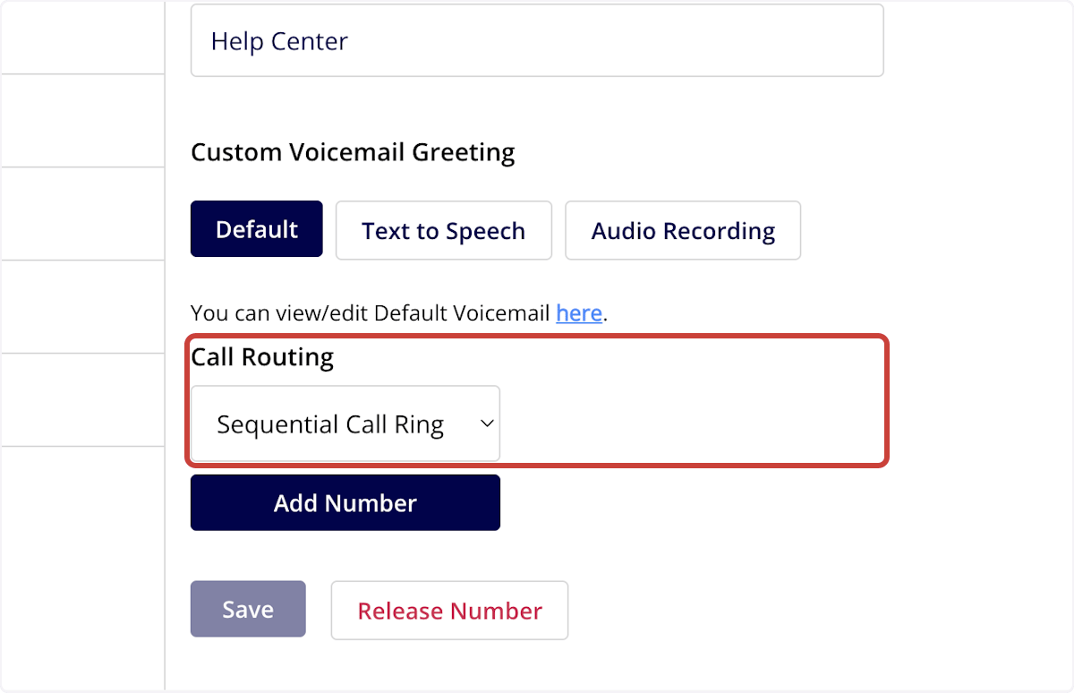 Click on Call Routing…