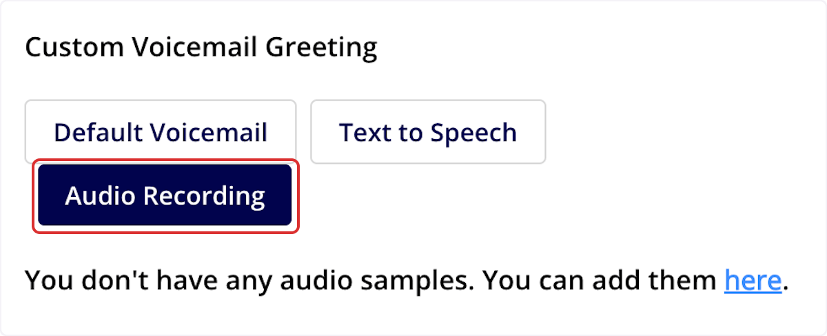 Click on Audio Recording