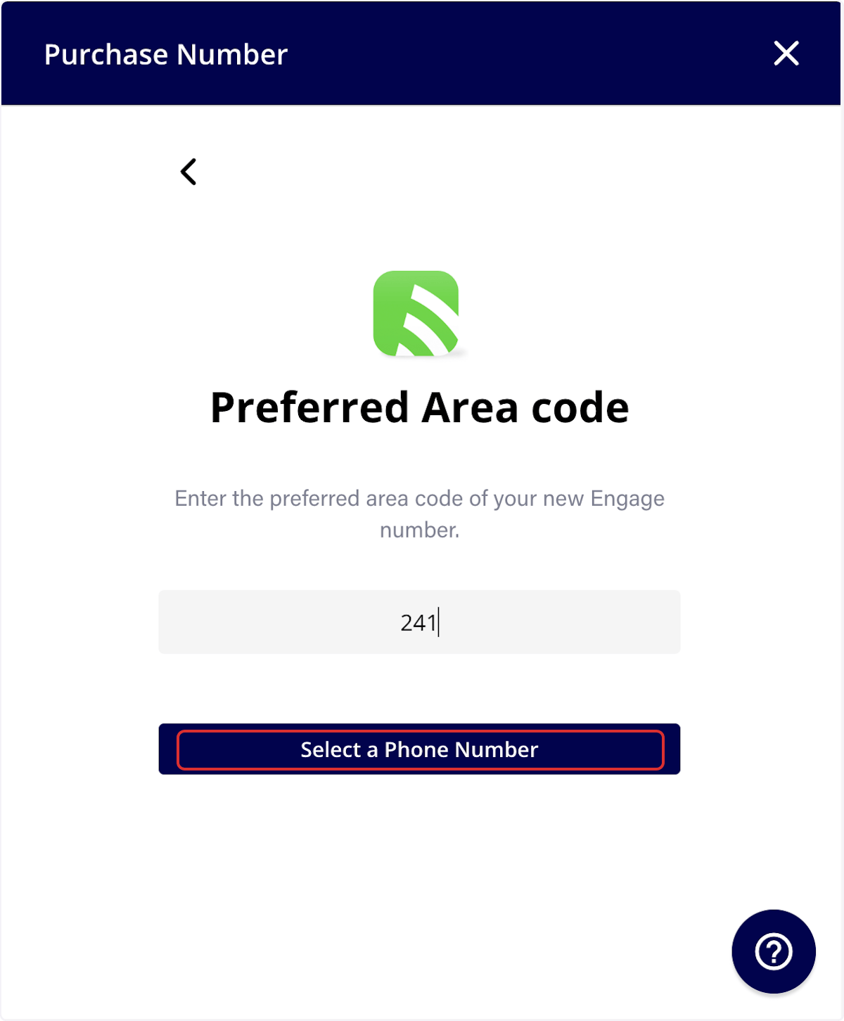 Click on Select a Phone Number