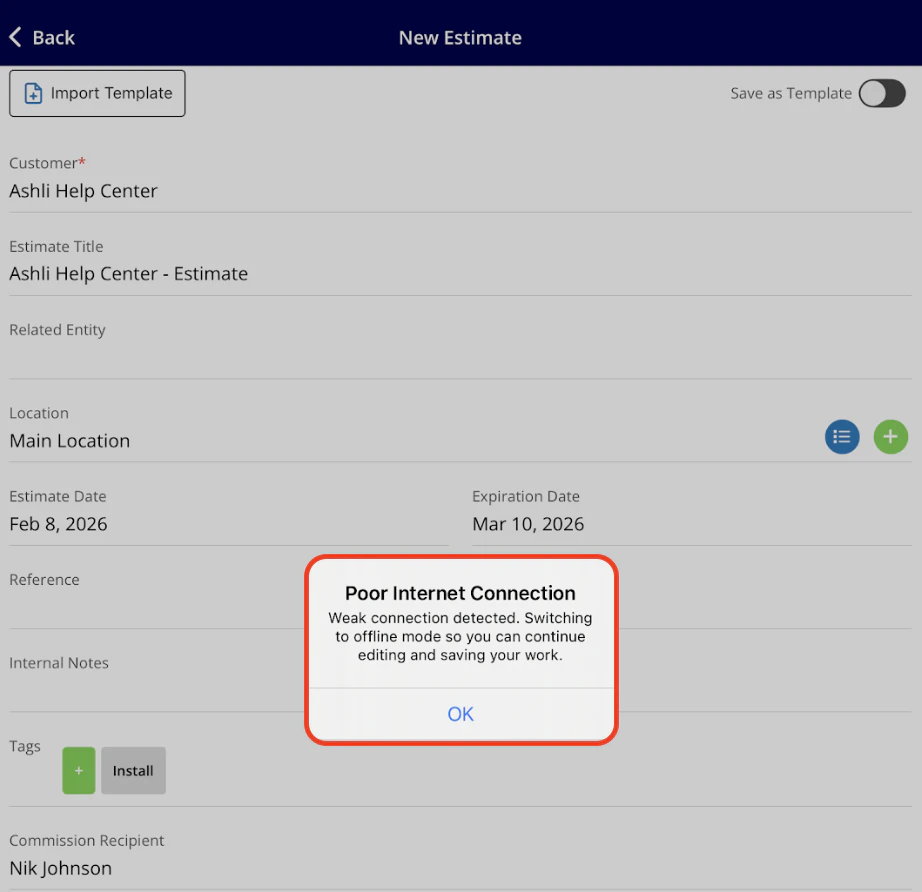 13664579-estimates-invoices-offline-mode screenshot 1