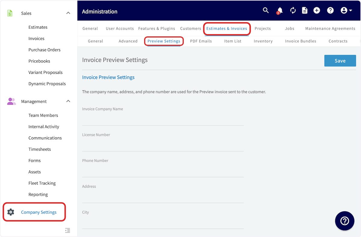 Click on Preview Settings