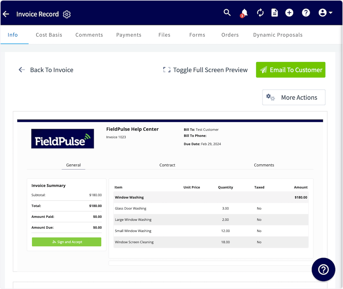 Click on Back To Invoice…