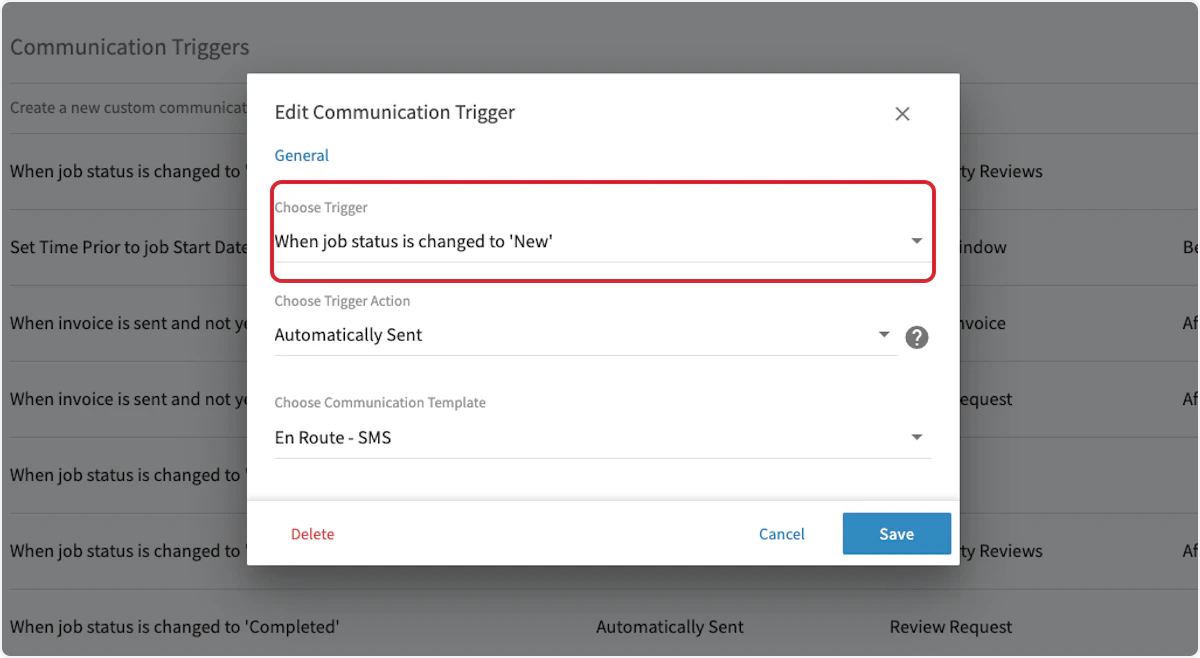 Click on When Estimate is sent and not yet accepted (without Dynamic Estimate link)…