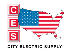 City Electric Supply logo with a stars-and-stripes United States map