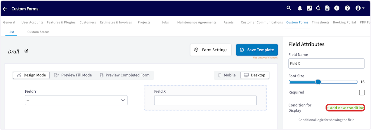 Click on + Add new condition