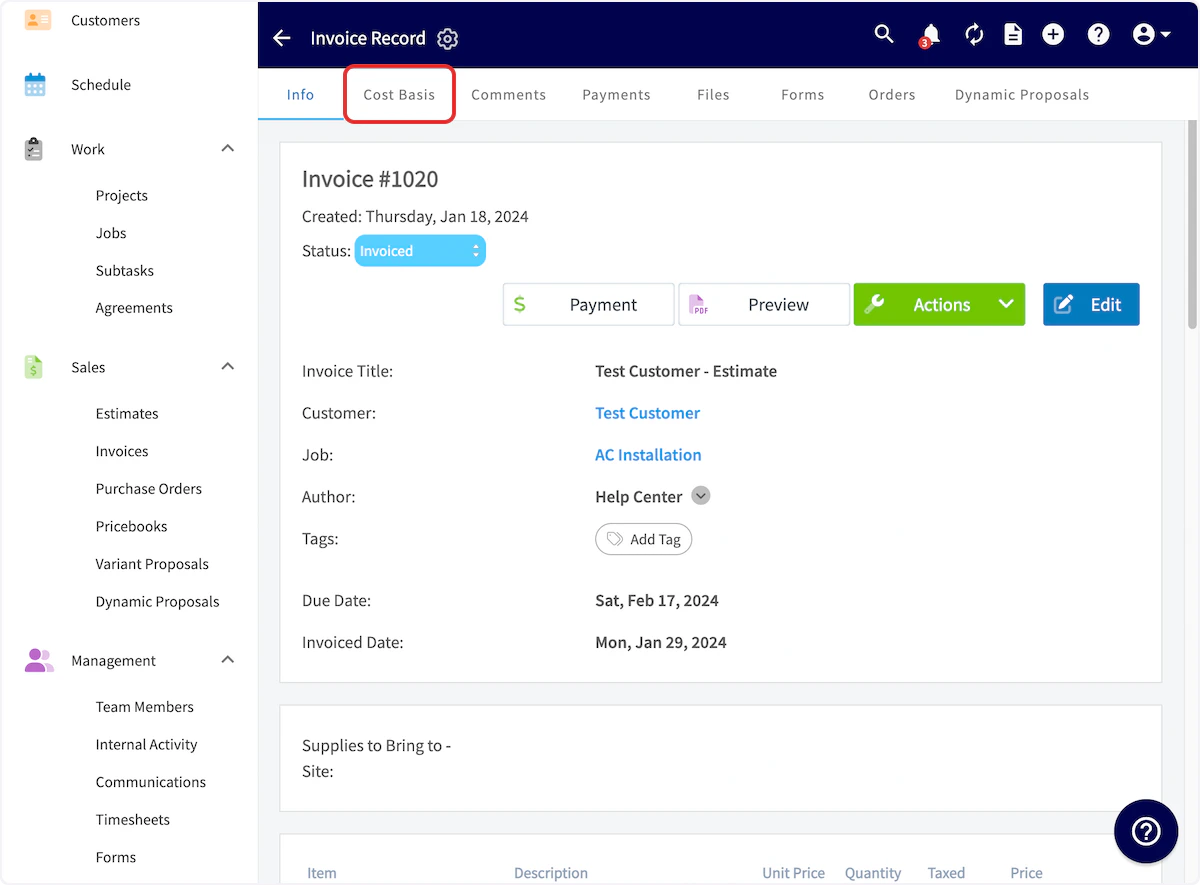 Click on Cost Basis