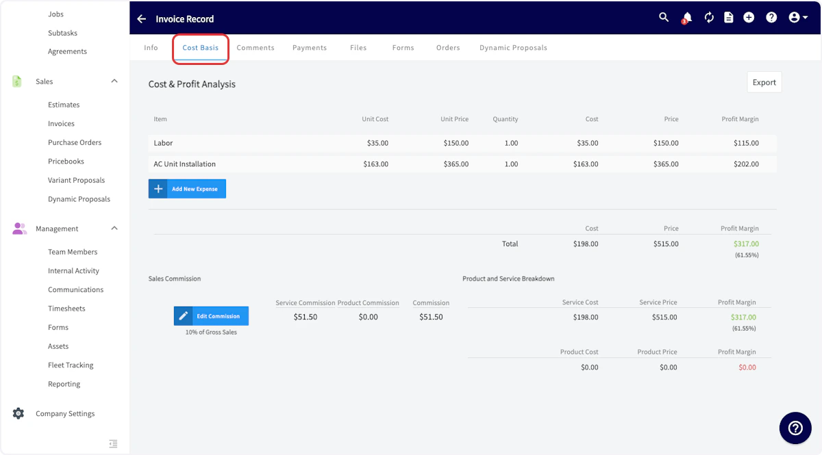 Click on Cost Basis