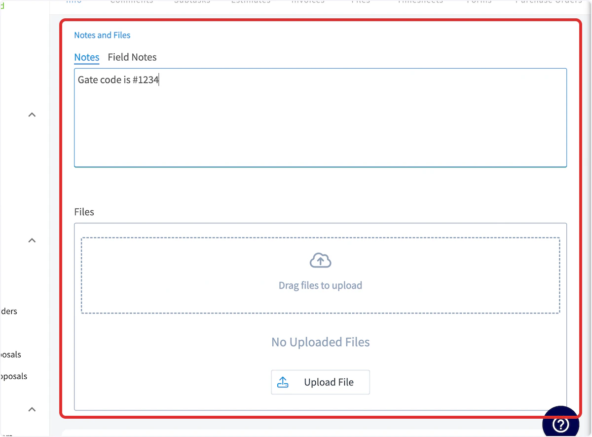 Click on Notes and Files…