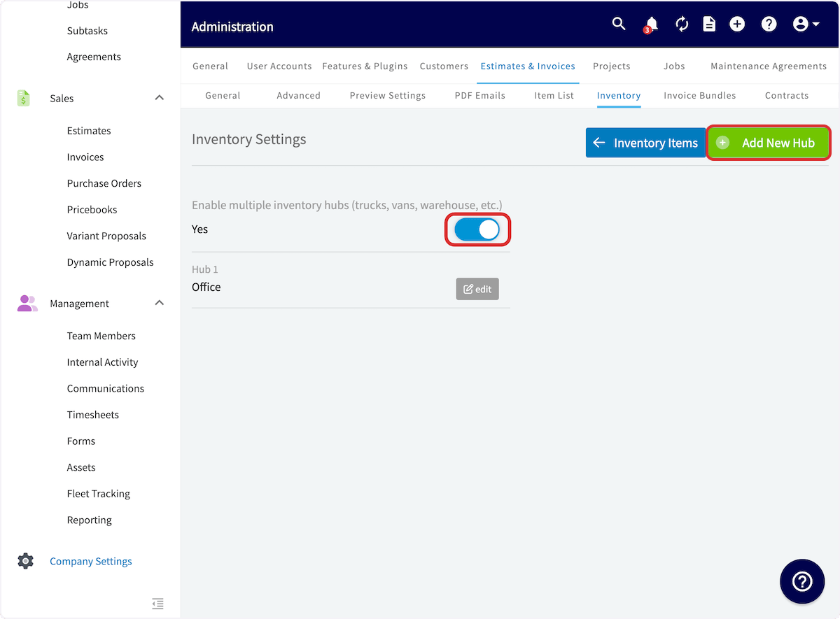 Click on Add New Hub