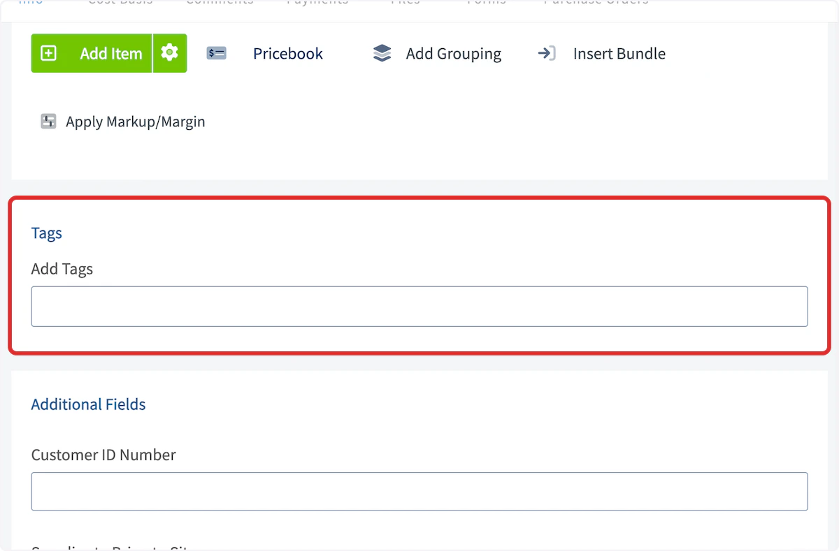 Click on Tags…