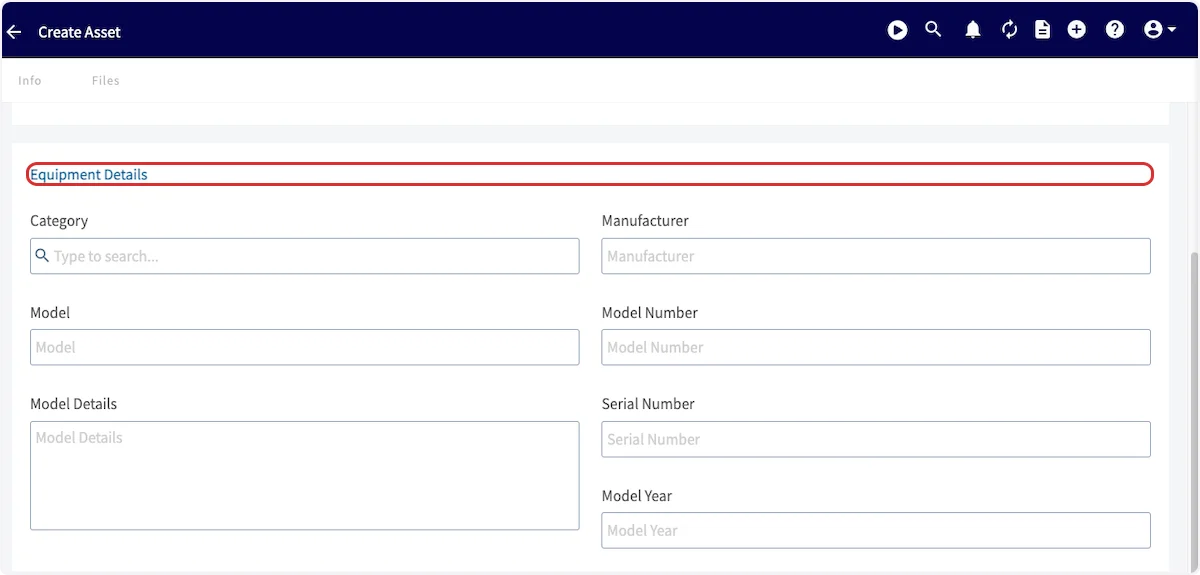 Click on Equipment Details