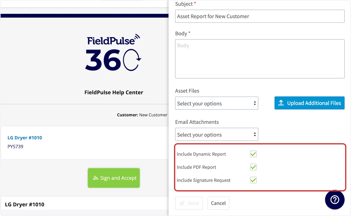 Click on Include Dynamic Report…