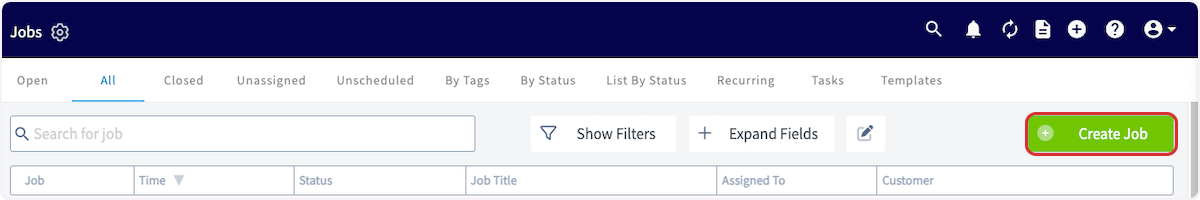 Click on Create Job