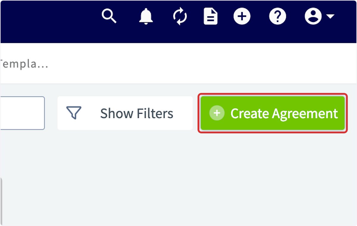 Click on Create Agreement