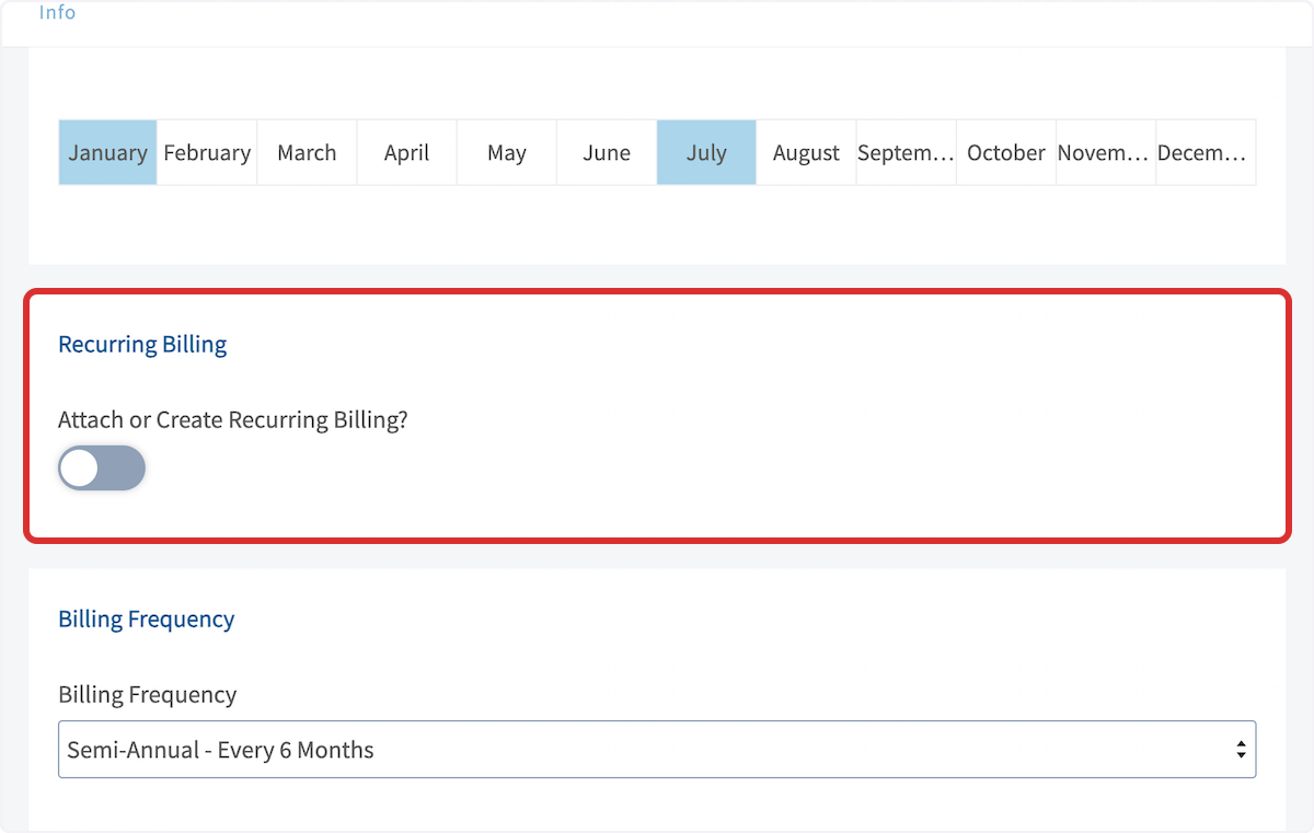 Click on Recurring Billing…