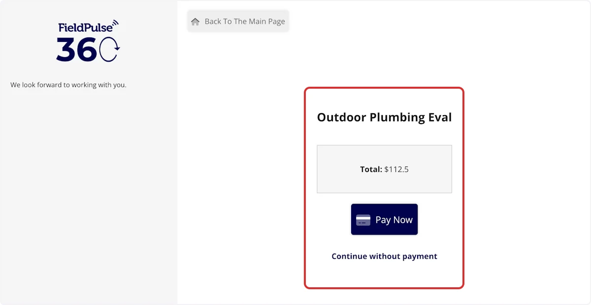 Click on Outdoor Plumbing Eval…