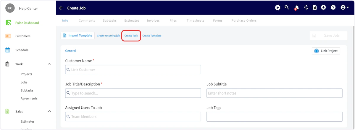 Click on Create Task