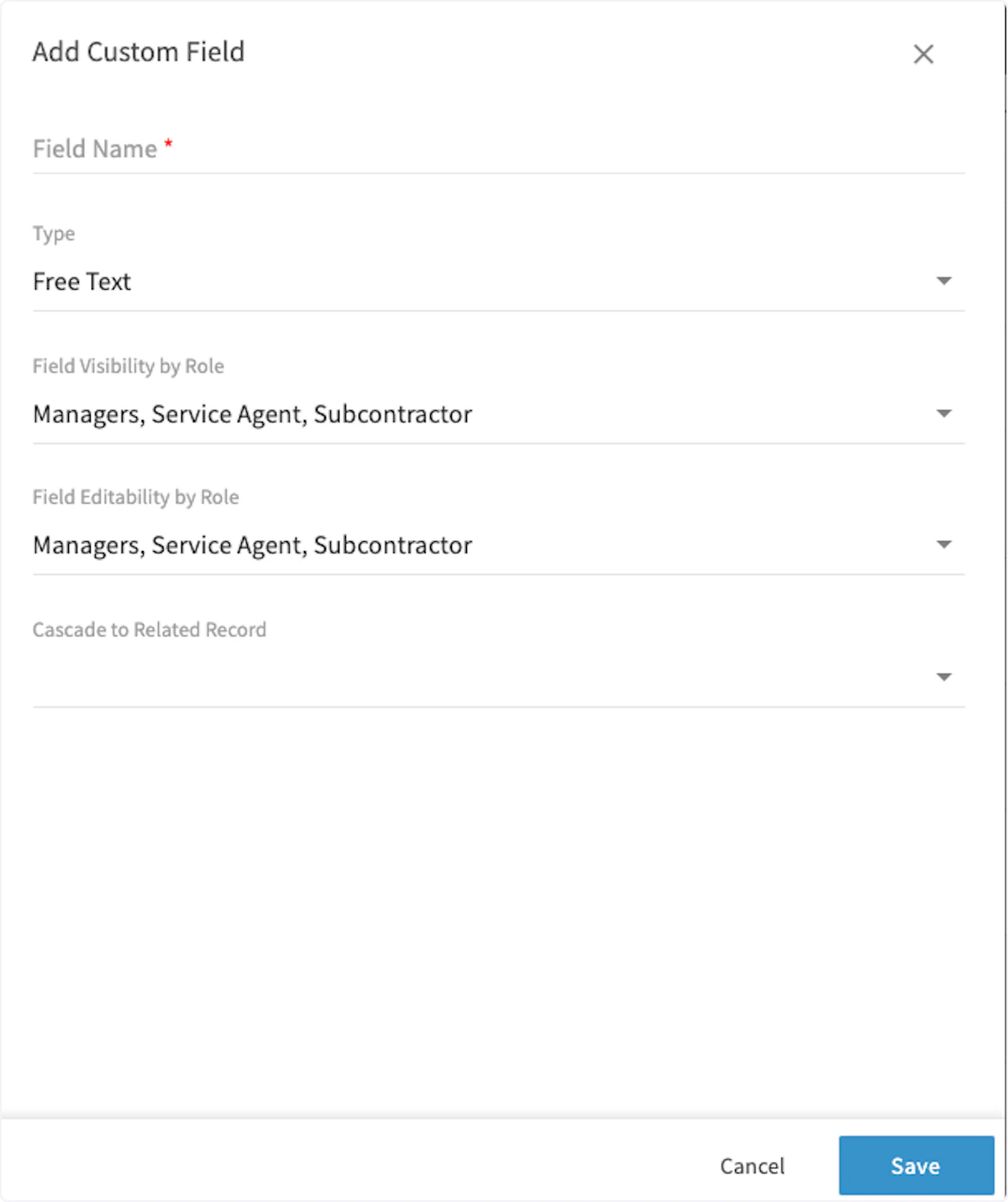 Click on Add Custom Field