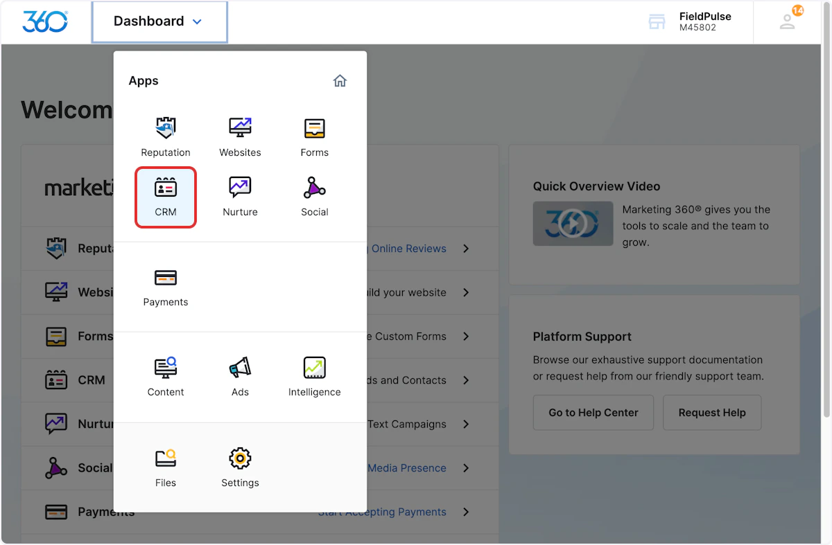 Click on CRM