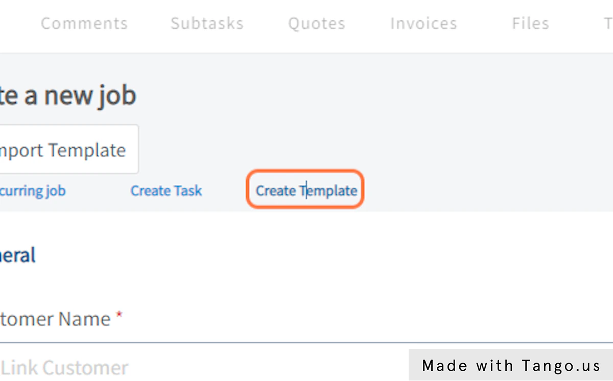 Click on Create Template