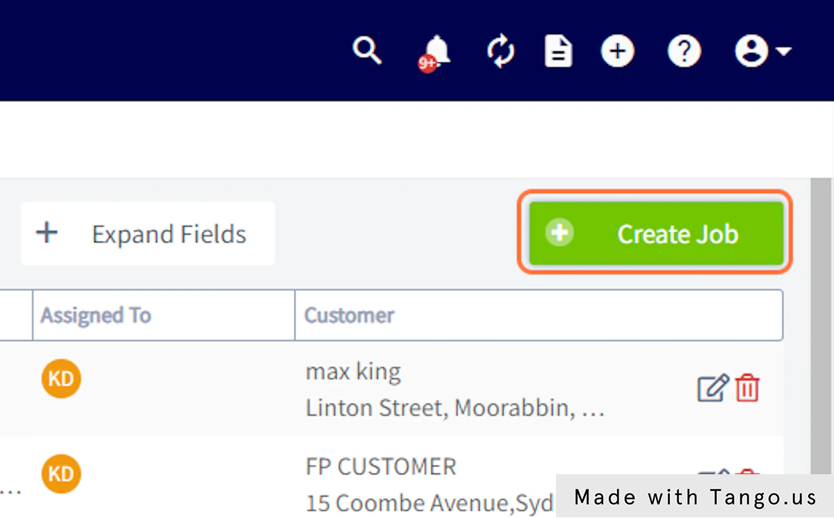 Click on Create Job