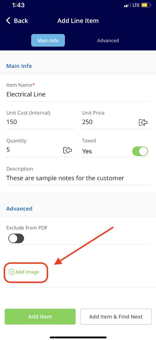 11942641-capturing-line-item-images-for-estimates-and-invoices-mobile-app screenshot 2