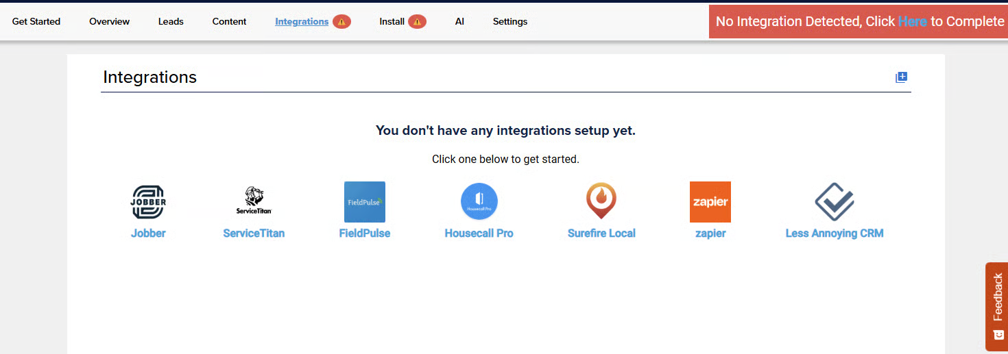 XAPPAI Studio Integrations page listing FieldPulse among available integrations