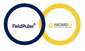 FieldPulse and HazardCo logos in interlocking rings marking the partnership