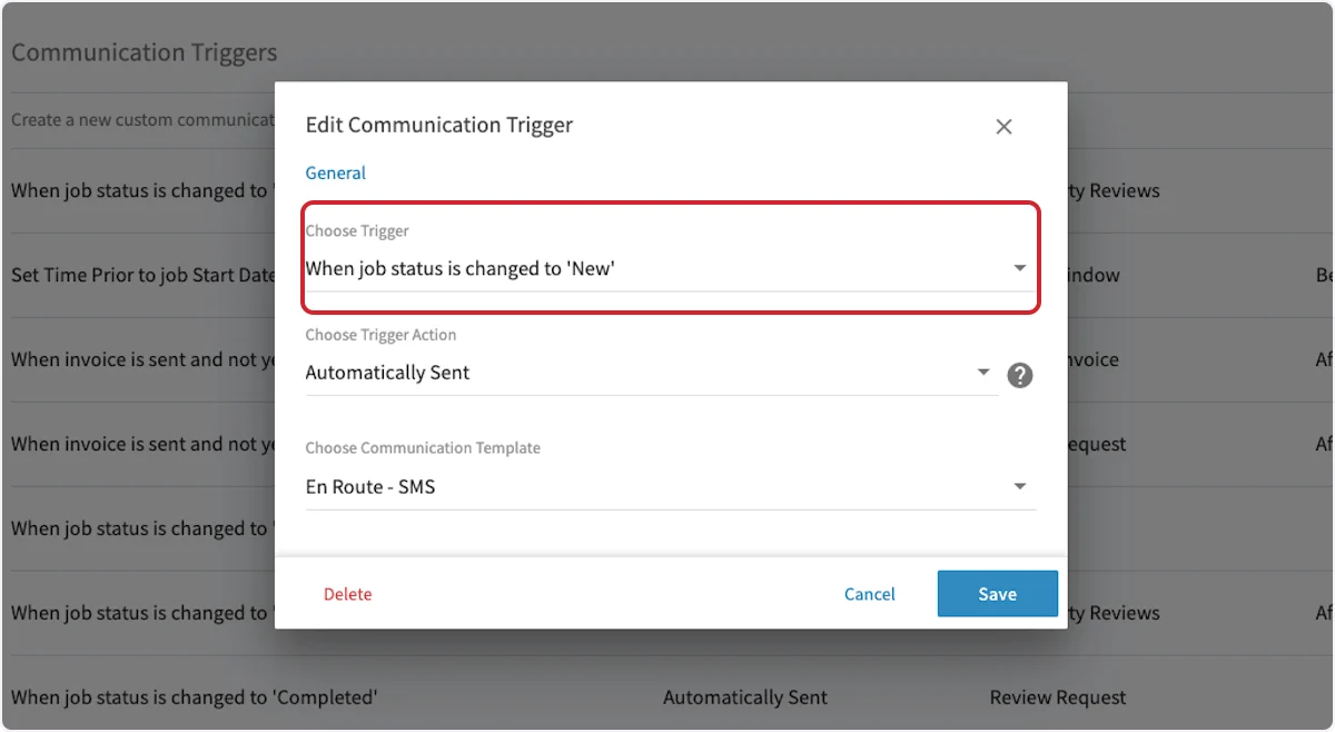 Click on When Estimate is sent and not yet accepted (without Dynamic Estimate link)…
