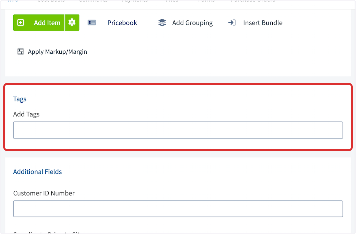 Click on Tags…