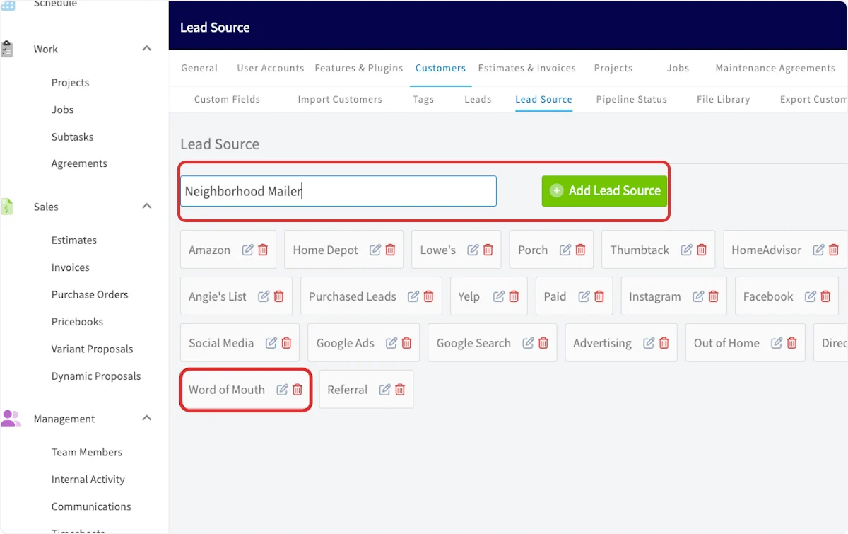Click on Add Lead Source
