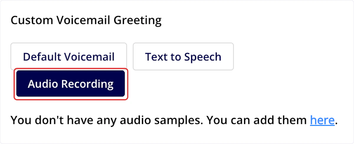 Click on Audio Recording