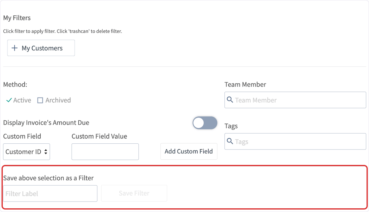 Click on Save above selection as a Filter…