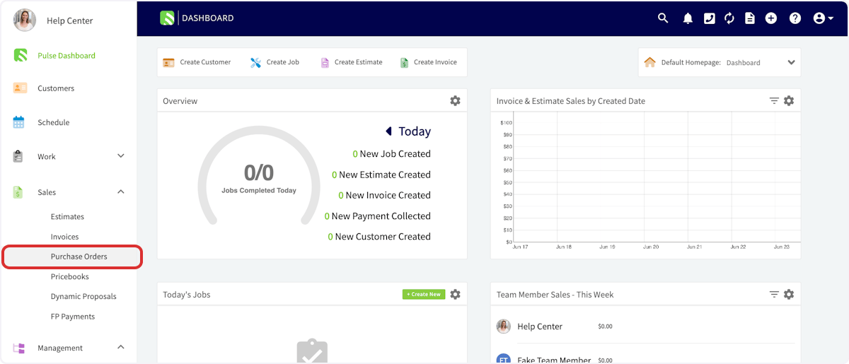 Click on Purchase Orders