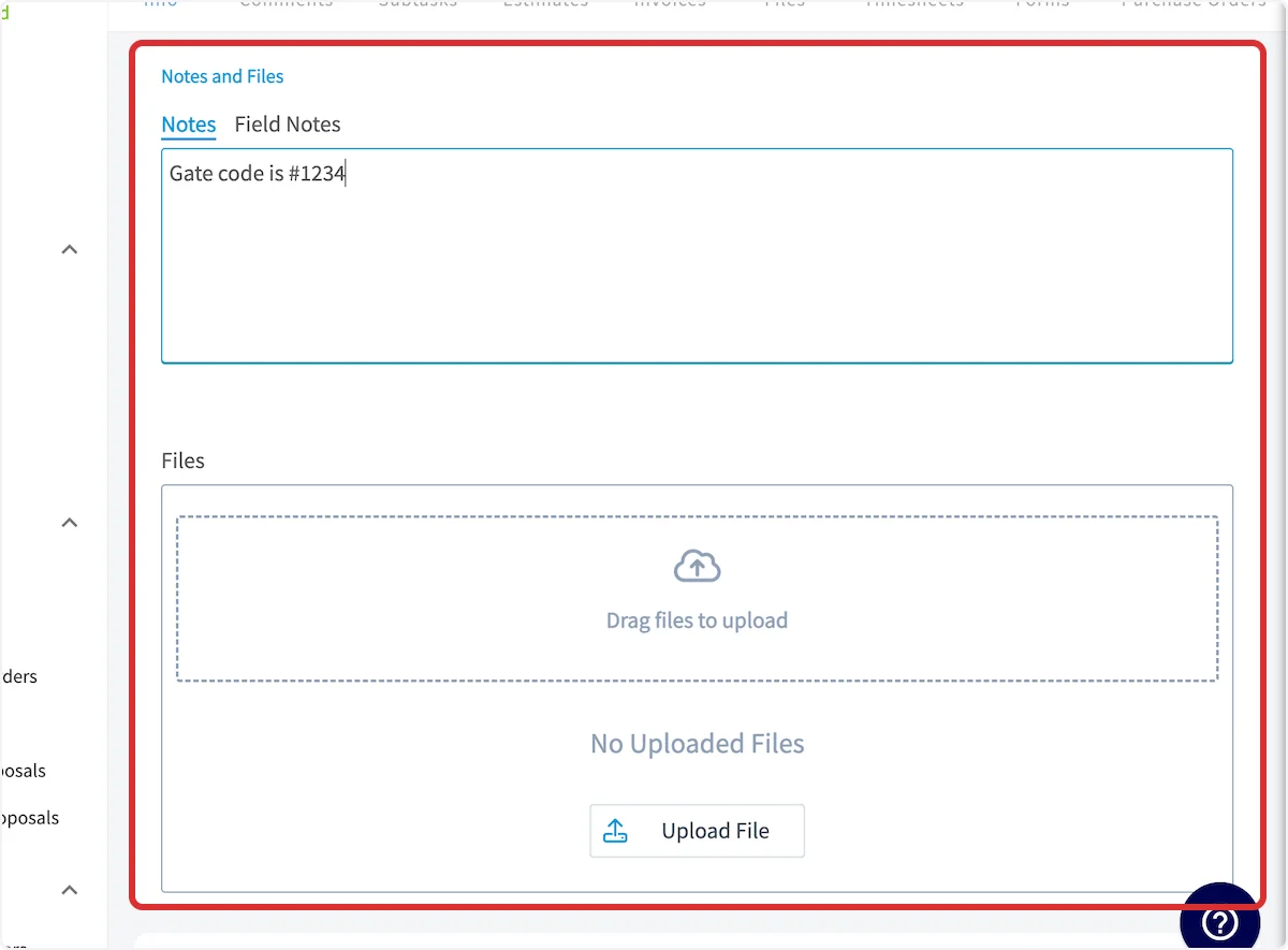 Click on Notes and Files…