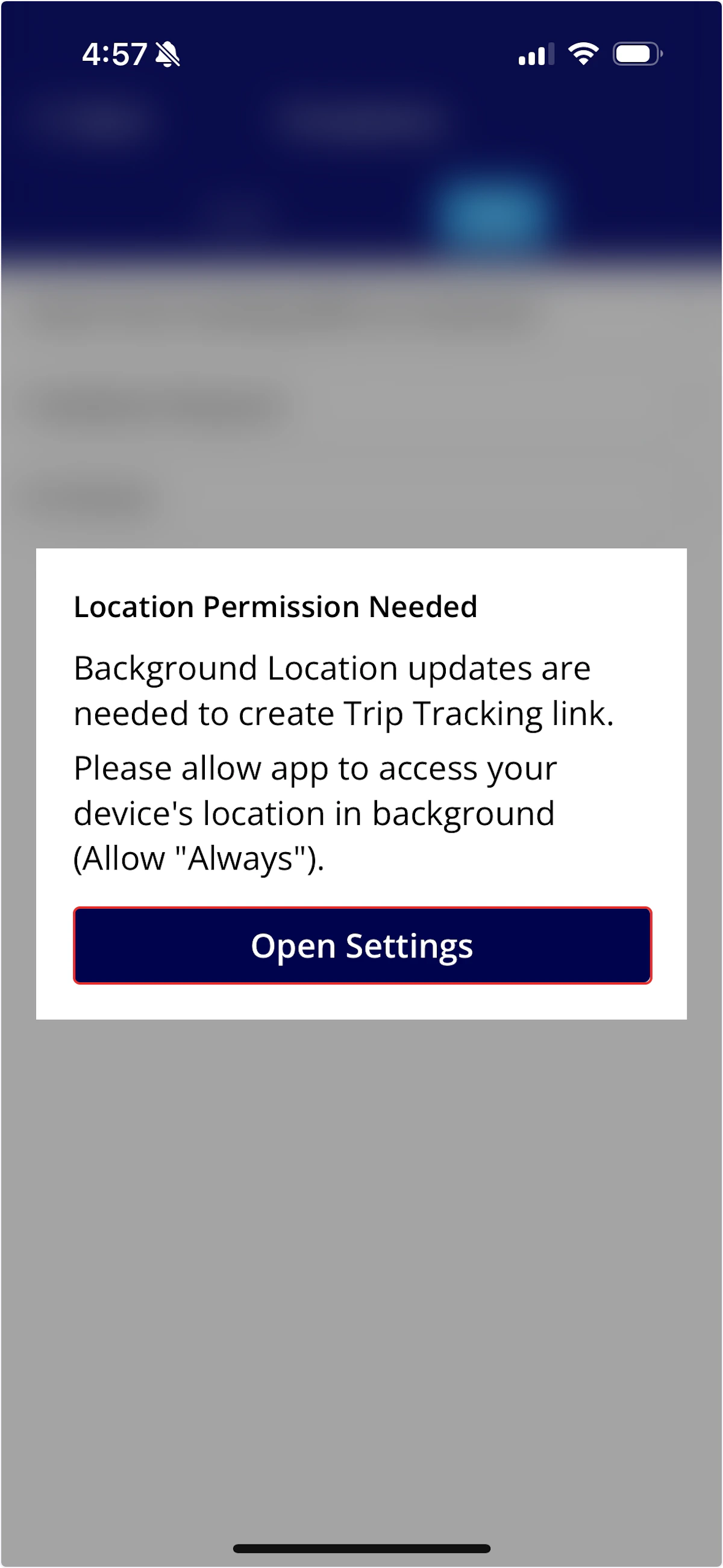 Location services permission prompt for FieldPulse