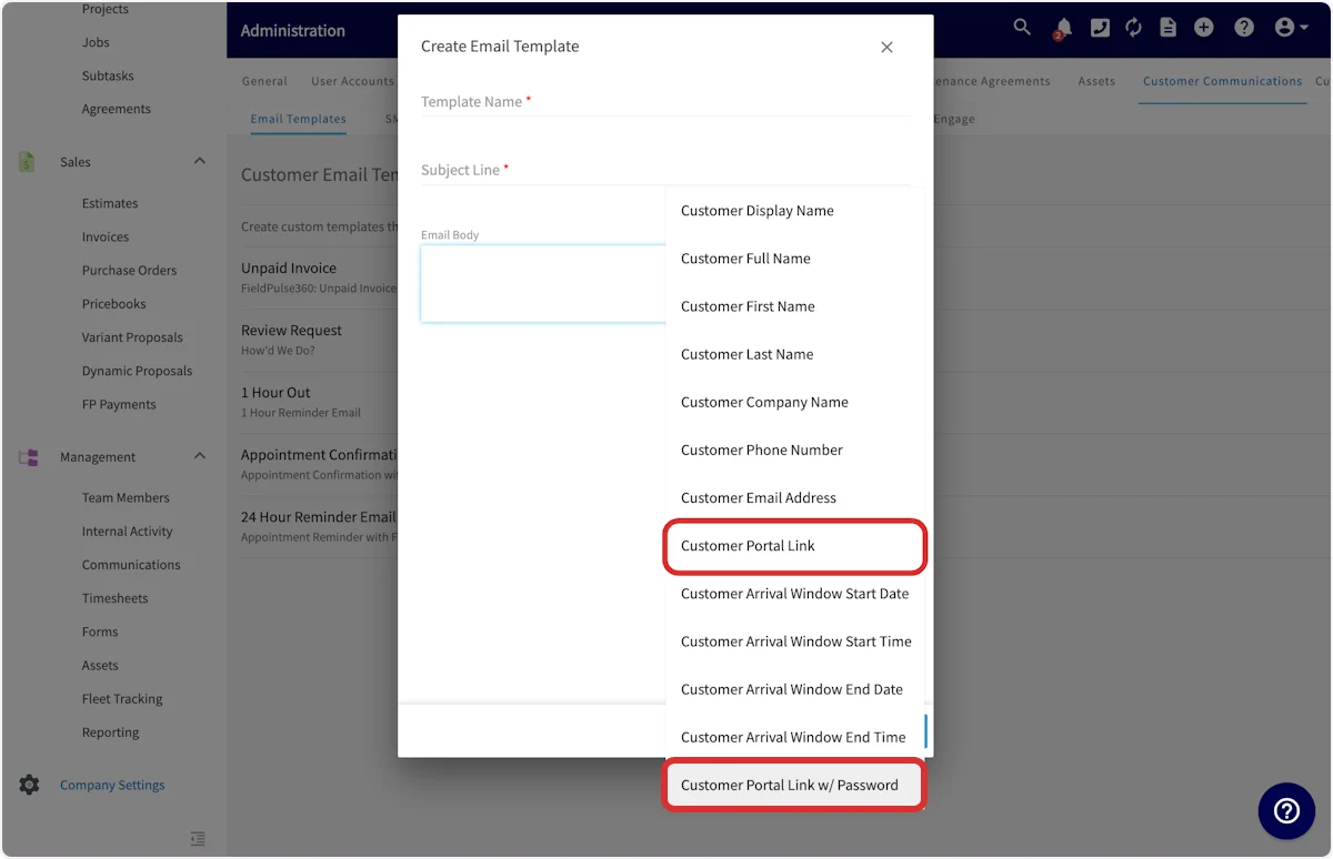 Click on Customer Portal Link w/ Password